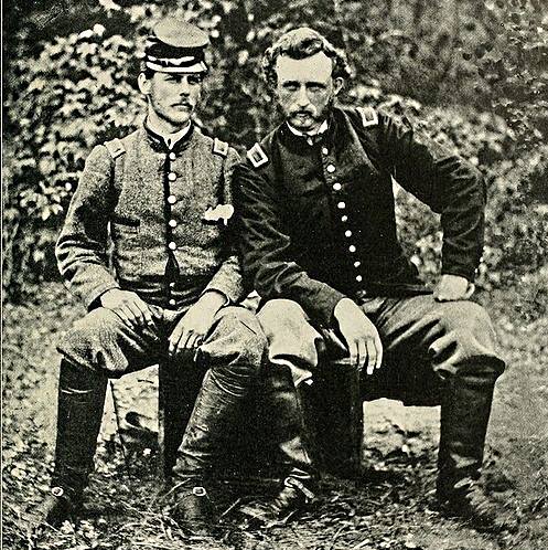 Custer with ex-classmate, friend, and captured Confederate prisoner, Lt. J.B. Washington