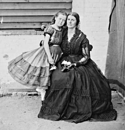 Rose O'Neal Greenhow with daughter "Little Rose." In the Old Capitol Prison in Washington.