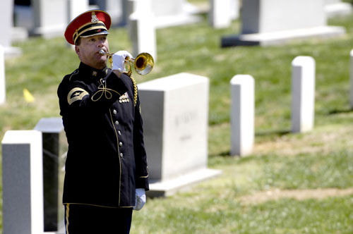 Taps Being Played at Arlington National Cemetery