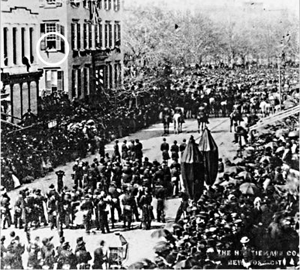 Teddy Roosevelt Watching Lincoln Funeral Procession
