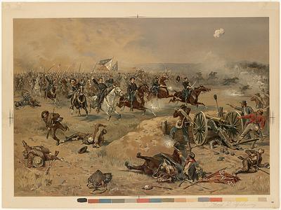 Battle of Opequon.  Sheridan’s final charge at Winchester