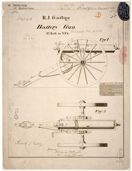 Gatling Gun drawings